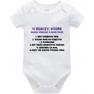 Body dla niemowląt - Body Dziecięce 4 RZECZY O TACIE Na Mikołajki Święta Pod Choinkę Białe 56cm - miniaturka - grafika 1