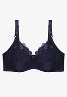 Biustonosze - Granatowy Biustonosz z Koronkowym Zdobieniem Nilivea - Born2be - miniaturka - grafika 1