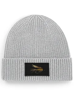 Czapka zimowa beanie wędkarska dla wędkarza na ryby na prezent "March Brown" Szary - Czapki damskie - miniaturka - grafika 1