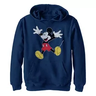 Bluzy dla chłopców - Disney Chłopięca bluza z kapturem Mickey Jump, granatowa Heather, XL, granatowy Heather, XL - miniaturka - grafika 1