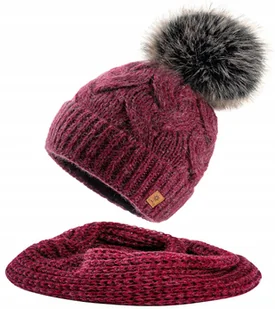 Damski Komplet Czapka i Komin Szalik Woolk Kama - Czapki damskie - miniaturka - grafika 1