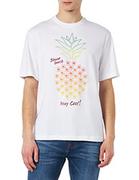Koszulki męskie - Blauer Męski t-shirt z krótkim rękawem, 100 biel optyczna, 44, 100 białych optyczny, 42 - miniaturka - grafika 1