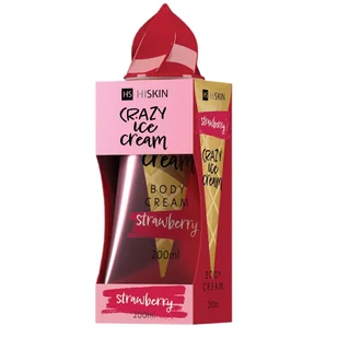 HiSkin Crazy Ice Cream krem do ciała Truskawka 200ml - Balsamy i kremy do ciała - miniaturka - grafika 1