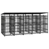 Budy dla psów - shumee shumee Kojec zewnętrzny dla psów z zadaszeniem stalowy 9,22 m - miniaturka - grafika 1