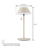 Lampy stojące - Lindby Lampa stołowa LED Ilvi, beżowa, aluminium, Ø 17,5 cm - miniaturka - grafika 1