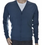 Swetry męskie - Sweter męski rozpinany kardigan na guziki w szpic wełniany z wełny XXL 2XL - miniaturka - grafika 1