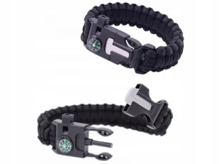 Bransoletka Survival 5w1 Paracord Krzesiwo Kompas - Kompasy - miniaturka - grafika 1