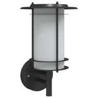 Lampy ogrodowe - vidaXL Kinkiet zewnętrzny, czarny, stal nierdzewna - miniaturka - grafika 1
