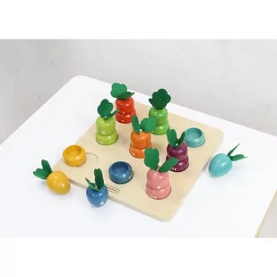 MASTERKIDZ Tablica Edukacyjna Warzywa Nauka Liczb i Kolorów Montessori - Układanki dla dzieci - miniaturka - grafika 2