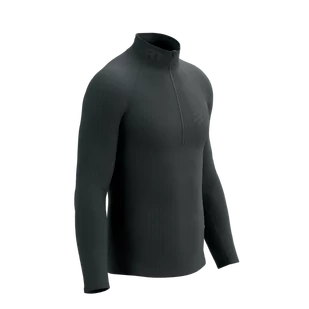 COMPRESSPORT koszulka termoaktywna  3D THERMO HALF ZIP LS TOP black - Koszulki sportowe męskie - miniaturka - grafika 3