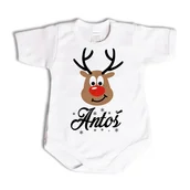 Body dla niemowląt - BODY ŚWIĄTECZNE Renifer Z IMIENIEM Krótki Rękaw Prezent - 98 - miniaturka - grafika 1