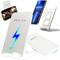Ładowarki do telefonów - Ładowarka indukcyjna do iPhone Samsung bezprzewodowa QI szybka 15W Biała BOUNN - miniaturka - grafika 1