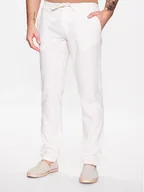 Spodnie męskie - Lindbergh Spodnie materiałowe 30-008003 Biały Tapered Fit - miniaturka - grafika 1