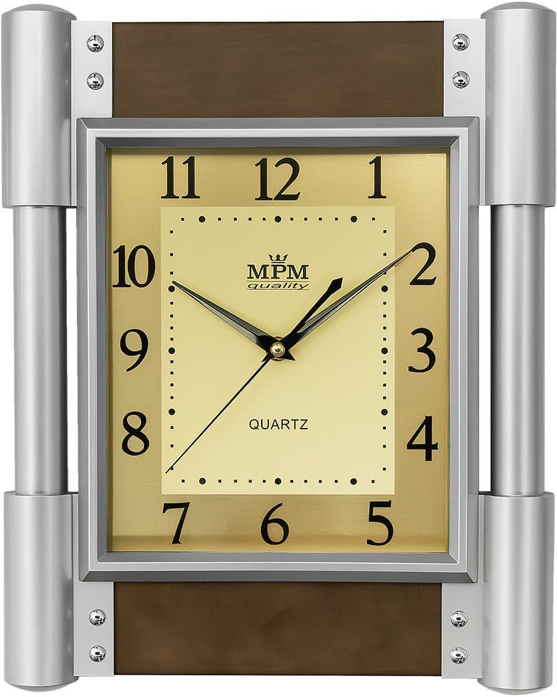 Zegar ścienny MPM WO135.E 31x38 cm prostokątny cichy .
