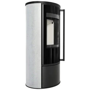 Piec stalowy ERIK FI 150 5,5 kW ozdobna ceramika akumulacyjna WHITE NATURAL - Piece wolnostojące - miniaturka - grafika 1