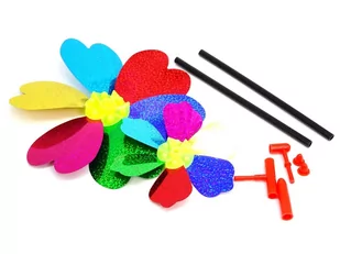 Wiatraczek plastikowy KOLOROWY 65x50cm DUŻY - Zabawki i gry sportowe - miniaturka - grafika 1