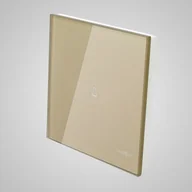 Klawisze i ramki - Touchme TM713G Duży panel 86x86mm szklany dzwonek złoty TM713G - miniaturka - grafika 1