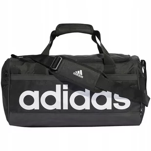 Adidas, Torba sportowa, Essentials Linear Duffel M, HT4743, czarno-biała - Torby sportowe - miniaturka - grafika 1