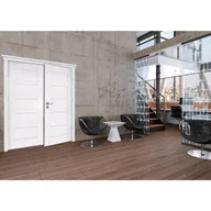 Akcesoria do drzwi - Korona dekoracyjna do ościeżnicy stałej z opaską do drzwi dwuskrzydłowych 80 + 50 Biała Voster 5901700190235 - miniaturka - grafika 1