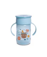 Kubki dla dzieci - Suavinex Kubek treningowy 360° 340 ml +12m niebieski Forest - miniaturka - grafika 1