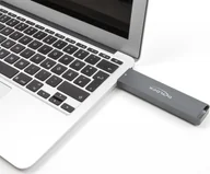 Etui na twarde dyski - Delock DeLOCK External Enclosure M.2 NVMe PCle SSD, SATA SSD, Drive Enclosure grey, with USB Type A connector - miniaturka - grafika 1