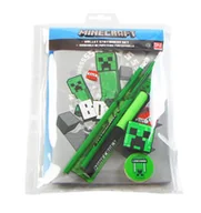 Piórniki - Zestaw szkolny dla dziecka Minecraft zeszyt + wyposażenie piórnika 7 części - miniaturka - grafika 1