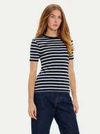 Bluzki damskie - Tommy Hilfiger Bluzka WW0WW43918 Granatowy Slim Fit - miniaturka - grafika 1