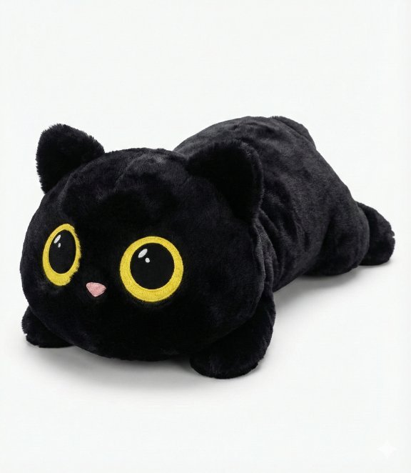 Maskotka Pluszowy Kot Czarny 90cm Wielka Poduszka Przytulanka