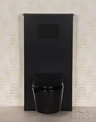 Szafki łazienkowe - Kompletna zabudowa stelaża podtynkowego WC czarny mat Victa - miniaturka - grafika 1