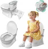 Nocniki - INTERAKTYWNY NOCNIK TOALETA ANTYPOŚLIZGOWA DLA DZIECI Z DŹWIĘKIEM ORSETTO SZARY - miniaturka - grafika 1