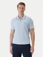 Koszulki męskie - Calvin Klein Polo LV04LC239G Błękitny Regular Fit - miniaturka - grafika 1