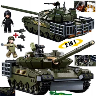 Klocki Czołg Rosyjski T 80BVMS 2 w 1opak. Wojsko Armia Figurki + BROŃ - Klocki - miniaturka - grafika 1