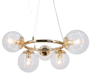 Złota lampa wisząca z okrągłymi kloszami 8278/5 TR z serii AMARO - Lampy sufitowe - miniaturka - grafika 1