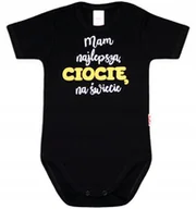 Body dla niemowląt - BODY NAPIS nadruk MAM NAJLEPSZĄ CIOCIĘ r 62 KLEKLE - miniaturka - grafika 1
