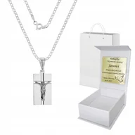 Biżuteria dla dzieci - Łańcuszek Medalik Jezus Srebro 925 Prezent Grawer - miniaturka - grafika 1