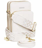 Torebki damskie - Mała prostokątna mini torebka kopertówka 3 komory 2 paski - miniaturka - grafika 1