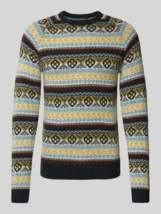 Sweter z dzianiny z prążkowanymi wykończeniami - Swetry męskie - miniaturka - grafika 1