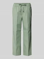 Spodnie damskie - Spodnie materiałowe o skróconym kroju z elastycznym pasem - miniaturka - grafika 1