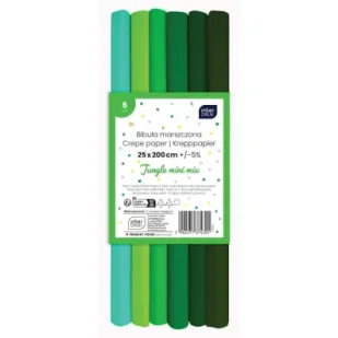 Interdruk Bibuła marszczona Jungle mini mix 6szt 200x25cm - Szkolne artykuły papiernicze - miniaturka - grafika 1