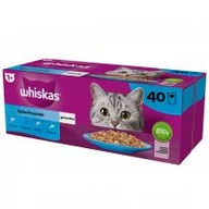 Mokra karma dla kotów - Whiskas Rybne Przysmaki - mokra karma dla dorosłego kota, w galaretce (kawałki z: łososiem, tuńczykiem, dorszem, białą rybą) 40 x 85 g - miniaturka - grafika 1