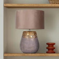 Lampy stojące - Näve Lampa stołowa Bronco, beżowa, ceramika/sztuczna skóra, wysokość 39 cm - miniaturka - grafika 1