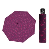 Parasole - Automatyczna parasolka damska do torebki DOPPLER Fiber Magic, fioletowa w listki - miniaturka - grafika 1