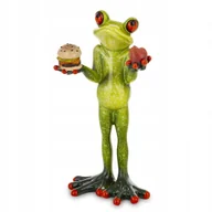 Figurki dekoracyjne - ŻABA ZIELONA z Hamburgerem i Jabłkiem Figurka Dekoracyjna - miniaturka - grafika 1