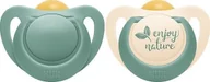Smoczki uspokajające - NUK Smoczek lateks 6-18 m x 2 szt. For Nature zielony eukaliptus 734083 Nuk - miniaturka - grafika 1