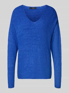 Sweter z dzianiny o kroju regular fit z dekoltem w serek model ‘CREWLEFILE’ - Swetry damskie - miniaturka - grafika 1
