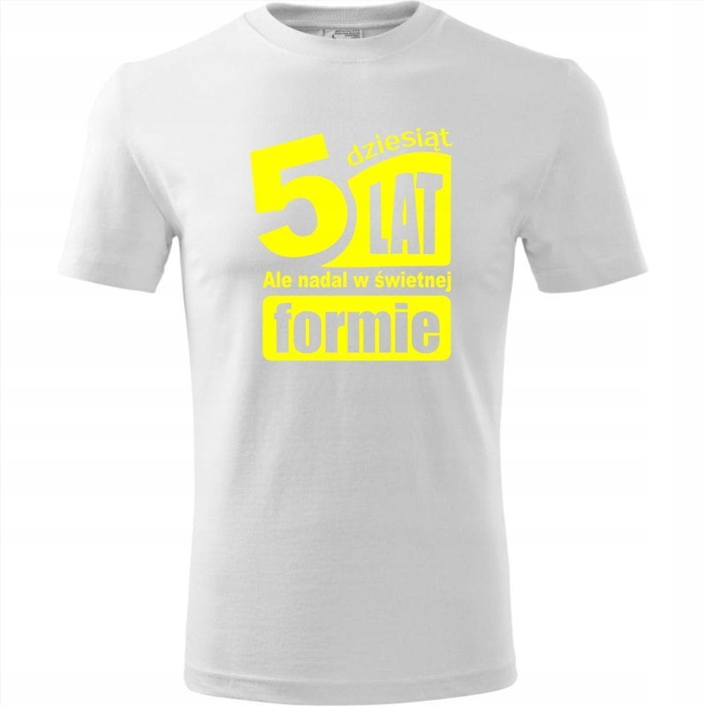 Męska Koszulka z Nadrukiem 50 lat ale nadal w świetnej formie na Prezent biały XXL