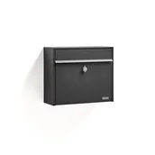 Szafki biurowe - Skrzynka poczkowa GAZETTE, 320x380x140 mm, czarny - miniaturka - grafika 1