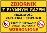 Akcesoria BHP - Naklejka ZBIORNIK Z PŁYNNYM GAZEM 30x42 CM - miniaturka - grafika 1