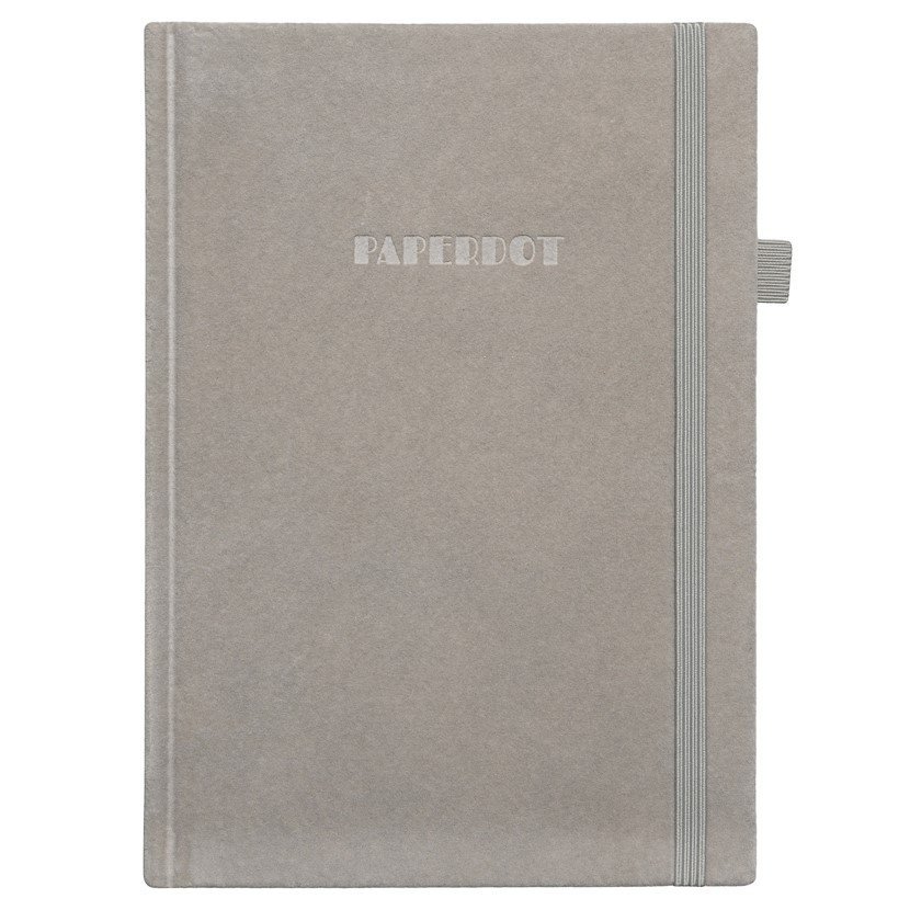 Paperdot, Notatnik z Gumką, Szary, Format A5, Linia, 96 Kartek