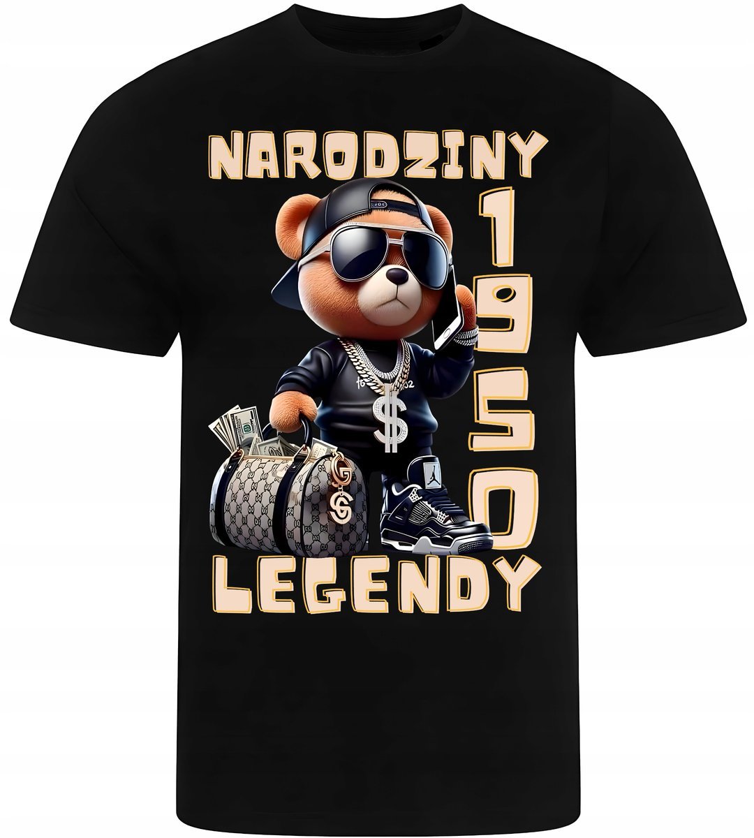 KOSZULKA MĘSKA NADRUK NA URODZINY ROCZNIK 1950 PREZENT PREMIUM 3XL